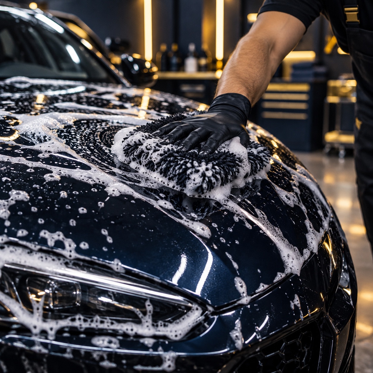 Higienização de veículo em estética automotiva